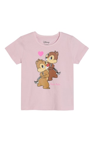 2 t-shirts Tic et Tac Disney Turquoise et rose