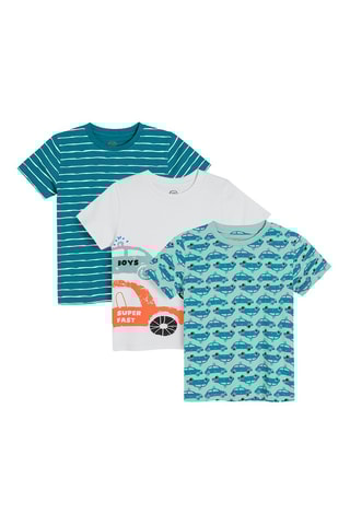3 t-shirts Turquoise, blanc et vert d’eau