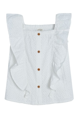 Blouse en broderie anglaise Blanc