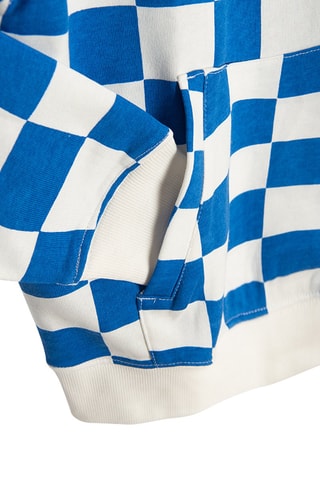Sweat à capuche Blanc et bleu cobalt