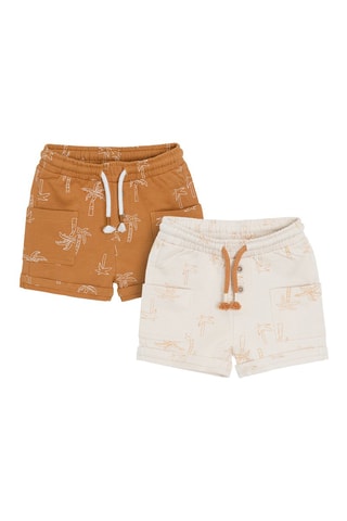 2 shorts Blanc et camel