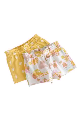 2 shorts Moutarde et blanc