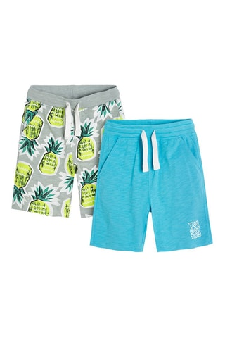 2 bermudas Gris chiné et turquoise