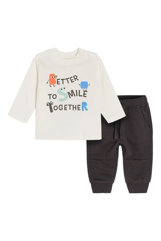 T-shirt et jogging - Blanc et anthracite