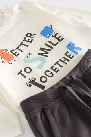T-shirt et jogging - Blanc et anthracite