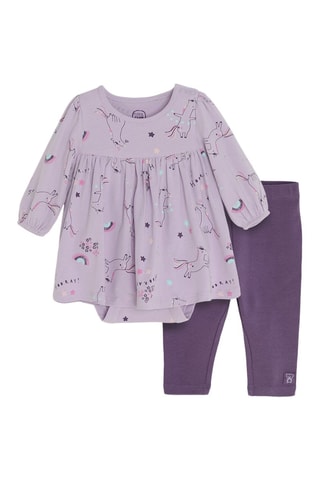 Body-robe et legging - Mauve et violet