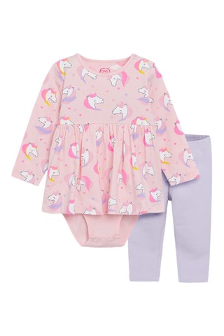 Body-robe et legging - Rose et violet