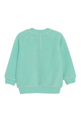 Sweat en velours et jogging - Turquoise et blanc