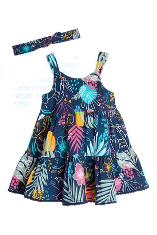 Bandeau et robe Bleu marine et turquoise