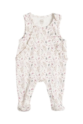 Body et salopette en coton bioligique - Beige