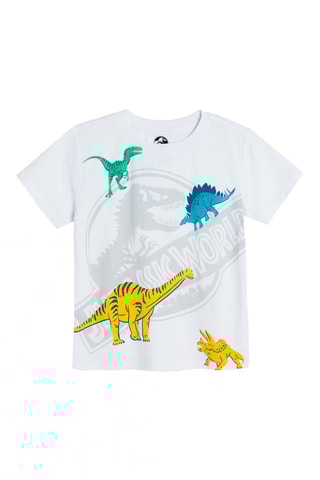 T-shirt et short Jurassic World Blanc et bleu canard