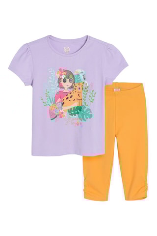 T-shirt et legging Mauve et orange