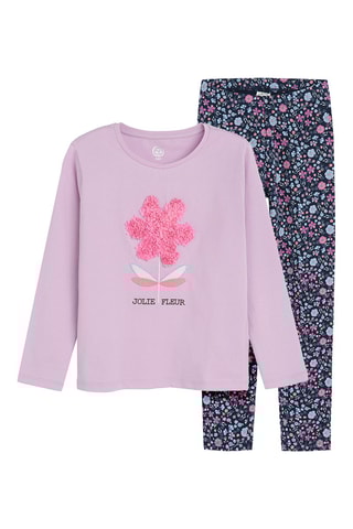 T-shirt et legging - Mauve et bleu marine