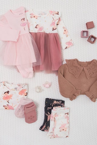Body-robe et legging - Rose et blanc
