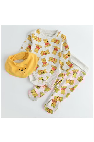 Ensemble 3 pièces Winnie l'Ourson Disney - Gris clair chiné et moutarde