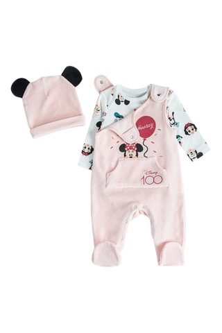 Ensemble 3 pièces en velours Minnie Disney - Rose et blanc