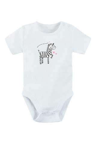 Body et short en coton biologique Blanc et rose