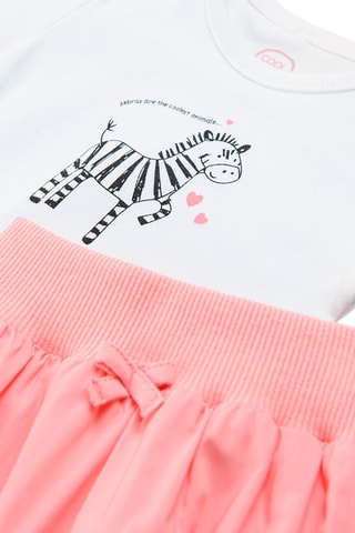 Body et short en coton biologique Blanc et rose