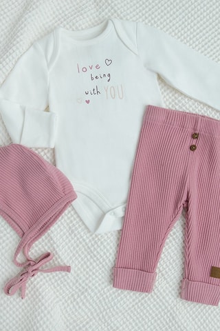 Ensemble 3 pièces - Blanc et vieux rose