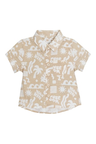 Chemise et short Camel et blanc