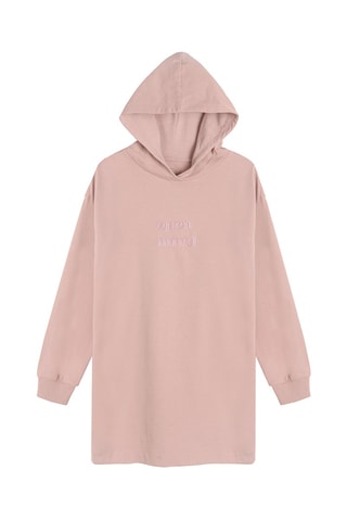Robe sweat à capuche et legging - Vieux rose et gris foncé