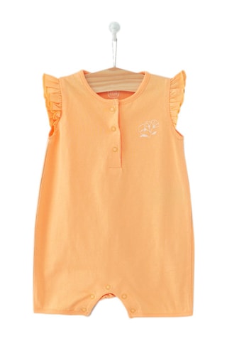3 combinaisons en coton biologique Rose, blanc et orange