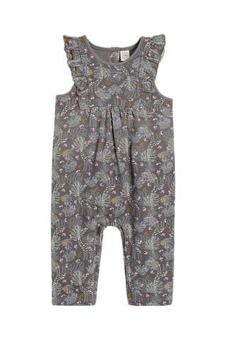 Combinaison en coton biologique Anthracite et blanc