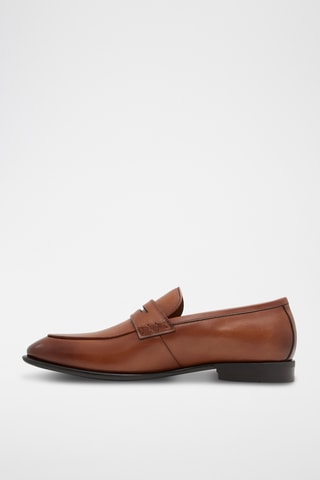 Leren Mocassins Marinho - Camel