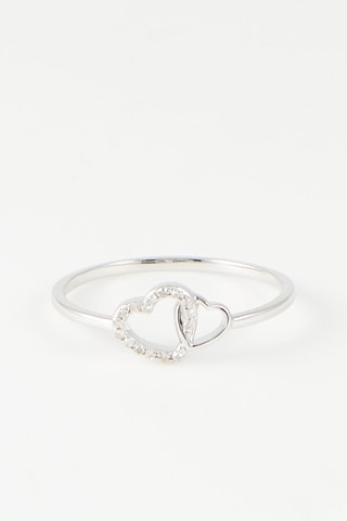 Ring Petit Cœur 
Witgoud en Diamanten