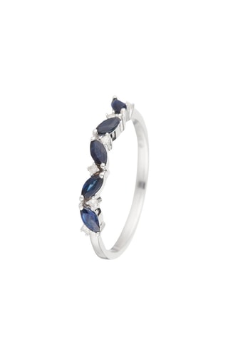 Ring Sila Witgoud, Saffieren en Diamanten