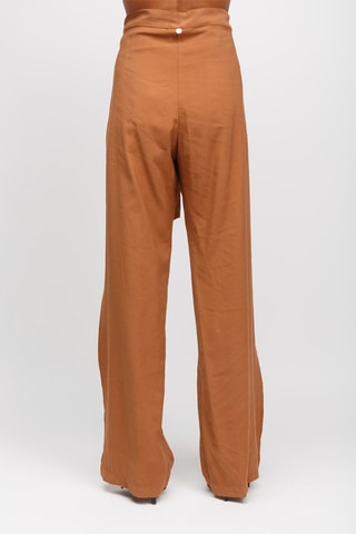 Broek Wide Legs Hoge Taille - Bruin
