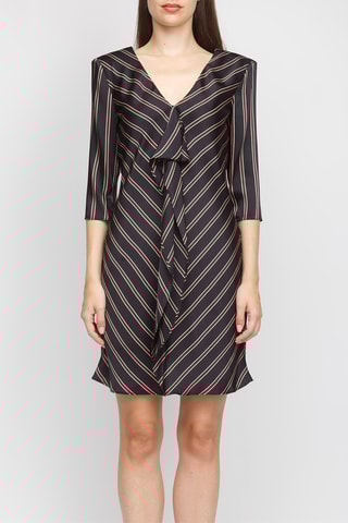 Rechte Jurk Zwart en Beige