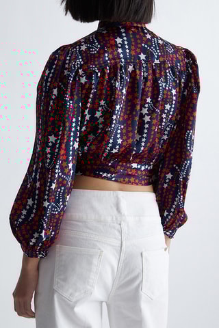 Geknoopte Blouse - Marineblauw