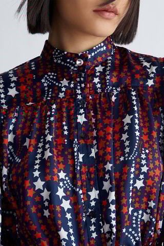 Geknoopte Blouse - Marineblauw