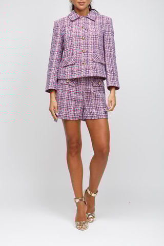 Tweed Short Hoge Taille - Paars