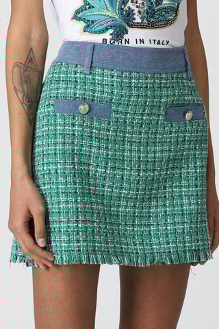 Tweed Minirok Groen