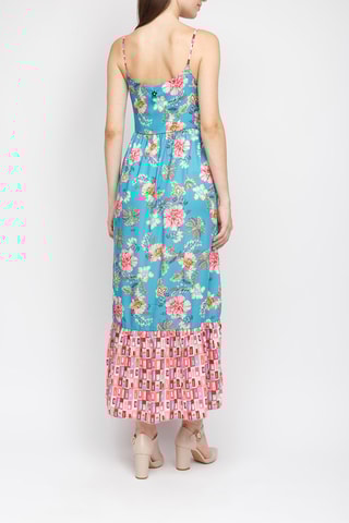 Lange mouwloze jurk - Blauw