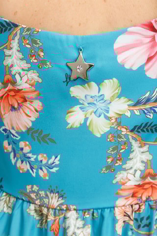 Lange mouwloze jurk - Blauw