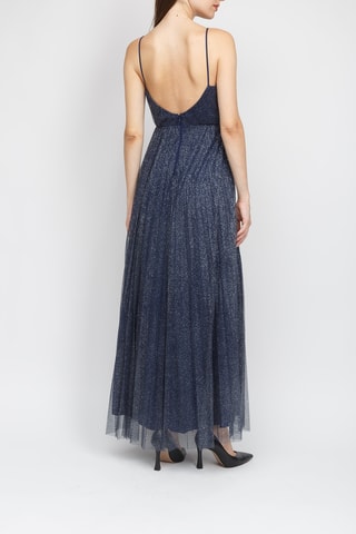 Lange mouwloze jurk - Marineblauw