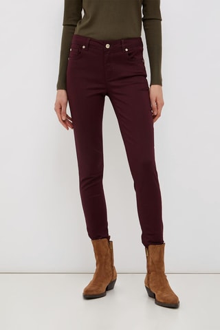 Jeans Hoge Taille - Bordeauxrood