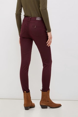 Jeans Hoge Taille - Bordeauxrood