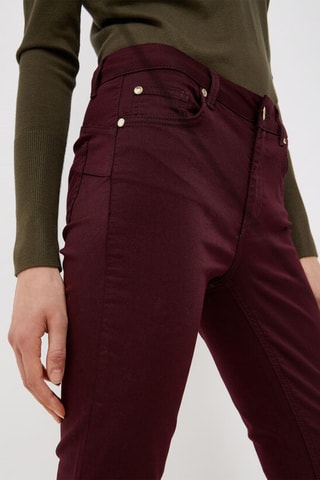 Jeans Hoge Taille - Bordeauxrood