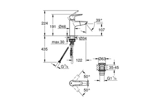 Mitigeur lavabo avec bec extractible Start