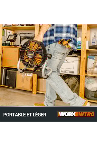 Ventilateur de chantier hybride filaire et sans fil - 20 V