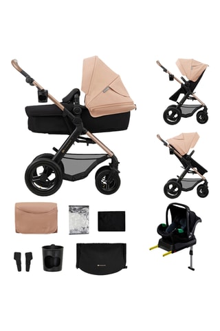 4-in-1 Kinderwagen + Accessoires Moov 2 Air Wheels - Vanaf de Geboorte - Tot 27 kg - Zwart en beige