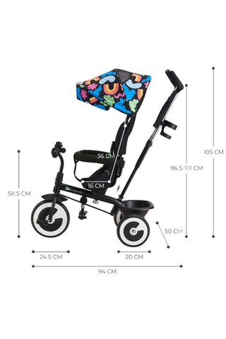 Driewieler Aston Happy Shapes - Zwart - 9 Maanden t/m 5 Jaar