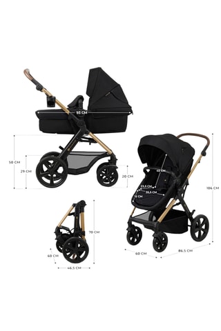 Kinderwagen Trio + Accessoires Moov 2 - Vanaf de Geboorte - Tot 27 kg - Zwart