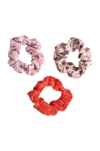 3 elásticos de cabelo Minnie e Margarida - Disney - Vermelho e rosa