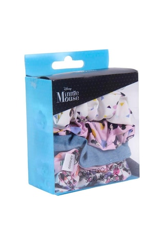 5 elásticos para o cabelo Minnie - Disney - Rosa, azul e branco
