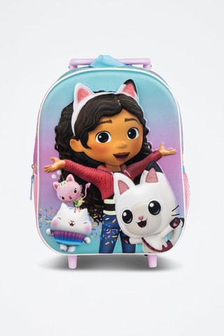 Mochila com rodas Gabby e e Casa mágica - Rosa